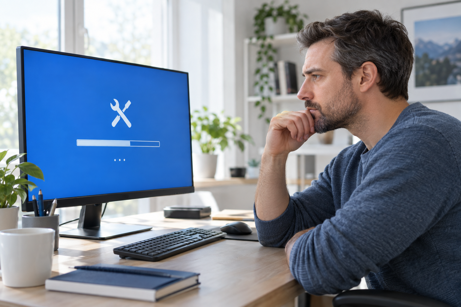 Computer user repairing Windows Boot Manager